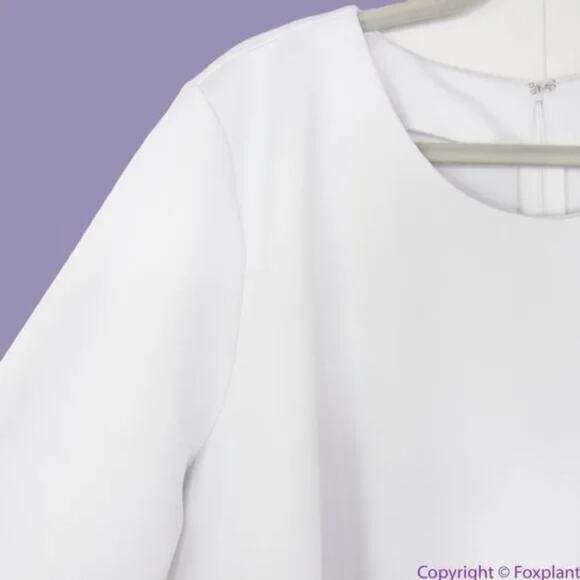 NEW Eloquii white Flare Sleeve Scuba Dress, 18 - Picture 10 of 16